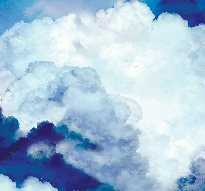 Rolgordijn voor het raam Wolken