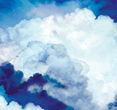 Rolgordijn voor het raam Wolken