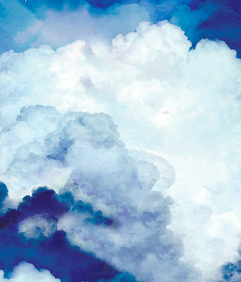 Rolgordijn voor het raam Wolken