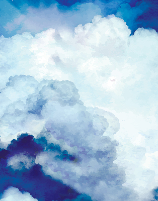 Rolgordijn voor het raam Wolken