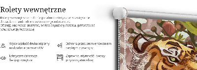 Rolgordijn voor het raam Tijger in bloemen