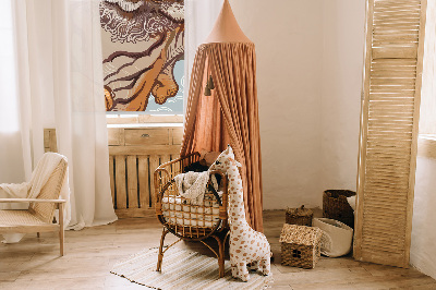 Rolgordijn voor het raam Tijger in bloemen