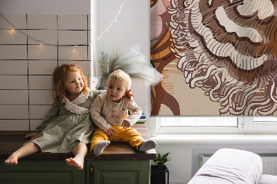 Rolgordijn voor het raam Tijger in bloemen