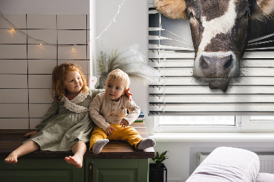 Rolgordijn voor het raam Koe