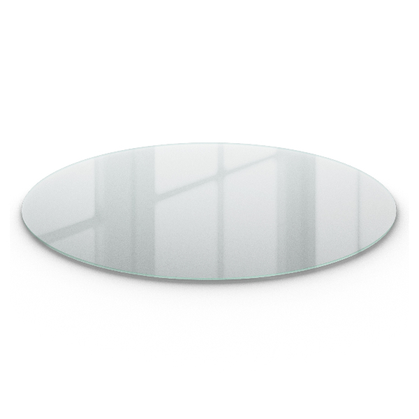Glazen tafelblad rond semitransparant