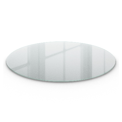 Glazen tafelblad rond semitransparant
