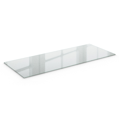 Glas voor rechthoekig tafelblad in semitransparant