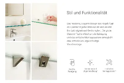 Glazen legplank voor de badkamer, halfdoorzichtig