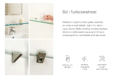 Glazen legplank voor de badkamer, halfdoorzichtig