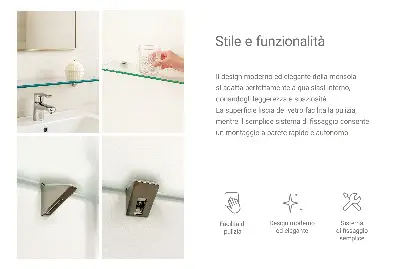 Glazen legplank voor de badkamer, halfdoorzichtig