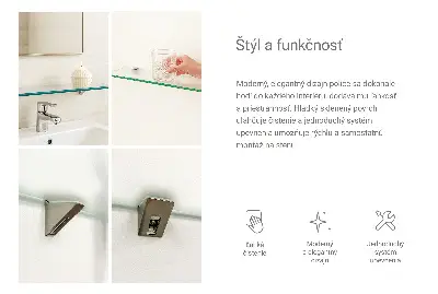 Glazen legplank voor de badkamer, halfdoorzichtig