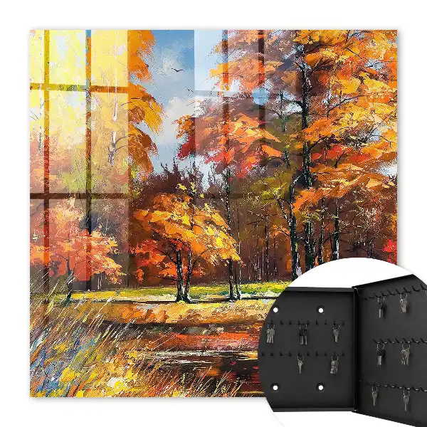 Herfstlandschap weerspiegeld in het water