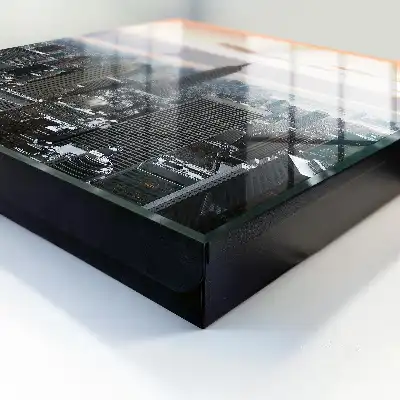 Stadspanorama in de kleuren van de hemel