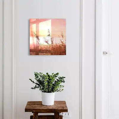 Grassen bij zonsopgang in pasteltinten