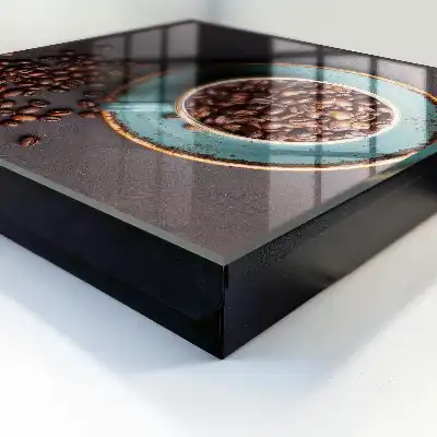 Koffiebonen op een turquoise bord