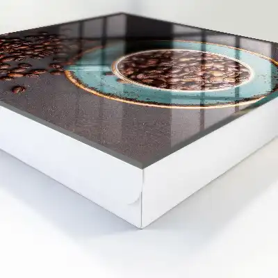 Koffiebonen op een turquoise bord
