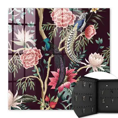 Sierlijke bloemen en vogels