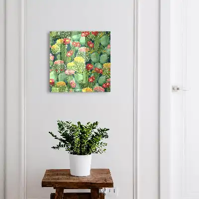 Kleurrijke tuin tegen een donkere achtergrond