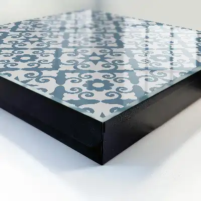 Geometrische elegantie in blauwe tinten
