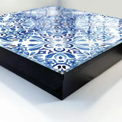 Tegelversieringen in blauwe tinten