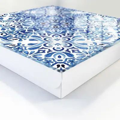 Tegelversieringen in blauwe tinten