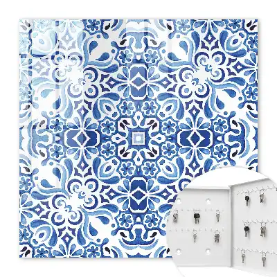 Tegelversieringen in blauwe tinten