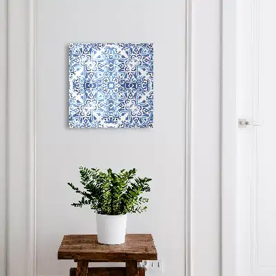 Tegelversieringen in blauwe tinten