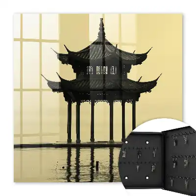 Paviljoen in het water in rustige tinten