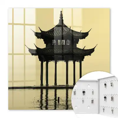 Paviljoen in het water in rustige tinten