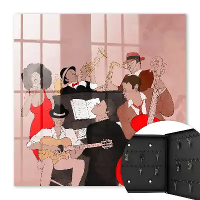 Jazzscene met warme kleuren