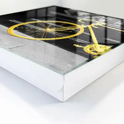 Gele fiets op zwart-witte achtergrond