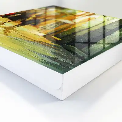 Nachtelijke stad met groene tinten