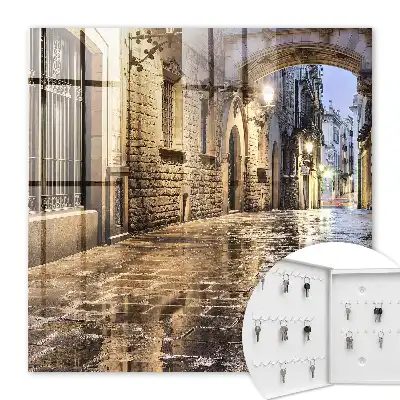 Een nachtelijke straat vol licht
