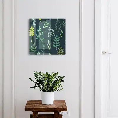 Aquarelbladeren op een donkere achtergrond