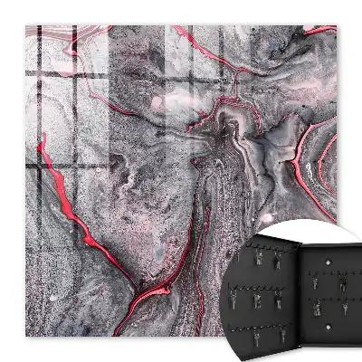 Abstract kunstwerk in grijs en roze