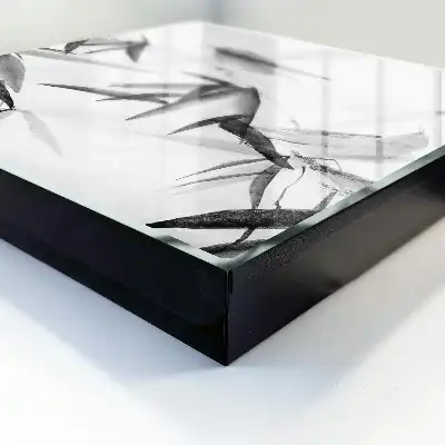 Natuurlijke wanddecoratie met bamboe en vogels