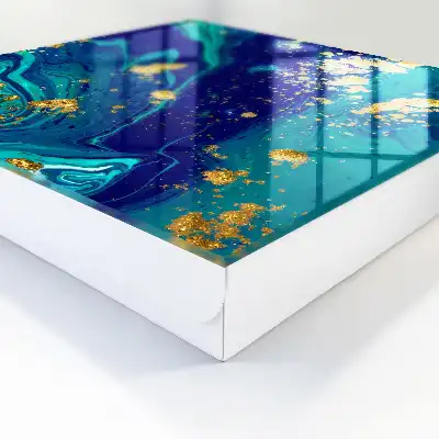 Kleurrijke abstractie in turquoise en marineblauw