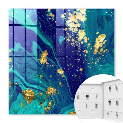 Kleurrijke abstractie in turquoise en marineblauw