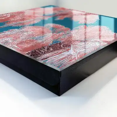 Tropische compositie met blauwe achtergrond