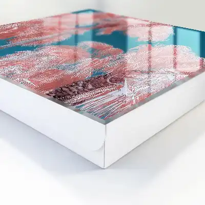 Tropische compositie met blauwe achtergrond
