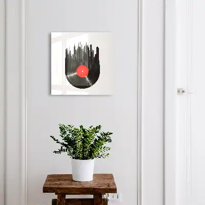 Muziek uit de stad van de vinylplaten