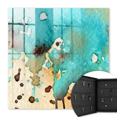Abstracte compositie in turquoise