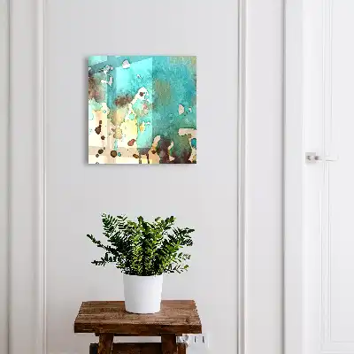 Abstracte compositie in turquoise