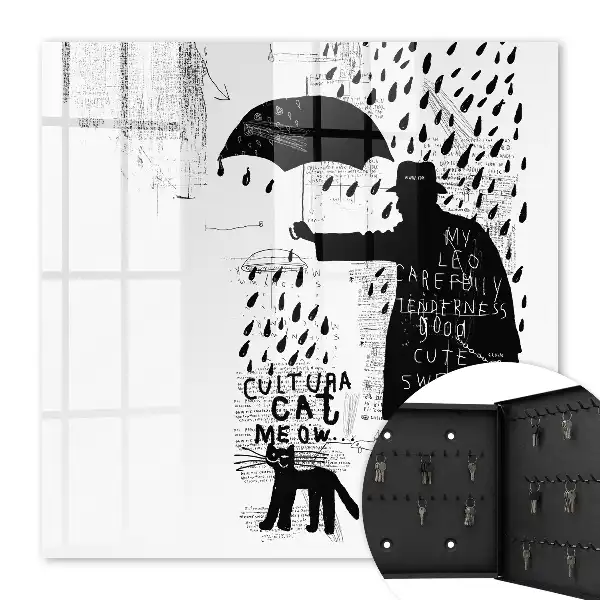 Zwart silhouet met mysterieuze inscripties