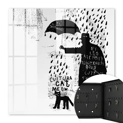 Zwart silhouet met mysterieuze inscripties