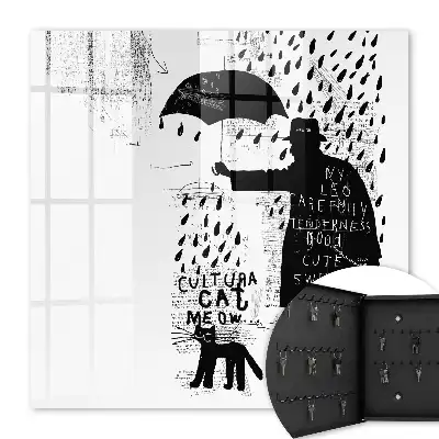 Zwart silhouet met mysterieuze inscripties