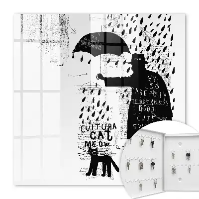 Zwart silhouet met mysterieuze inscripties