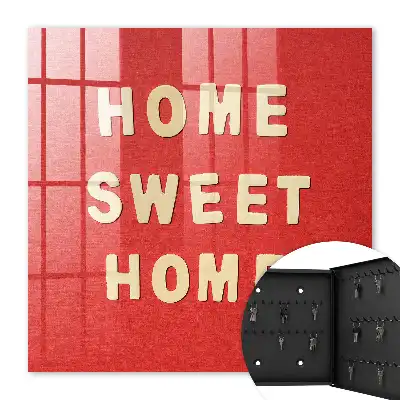 Home sweet home wanddecoratie met rode achtergrond