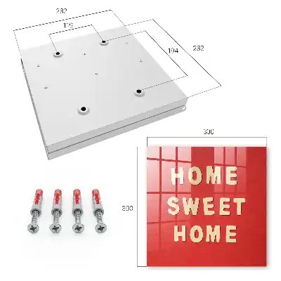Home sweet home wanddecoratie met rode achtergrond