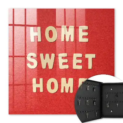 Home sweet home wanddecoratie met rode achtergrond